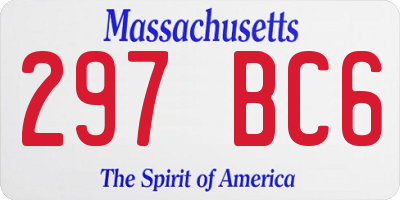 MA license plate 297BC6