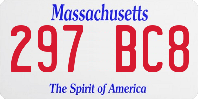 MA license plate 297BC8