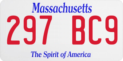 MA license plate 297BC9