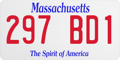 MA license plate 297BD1