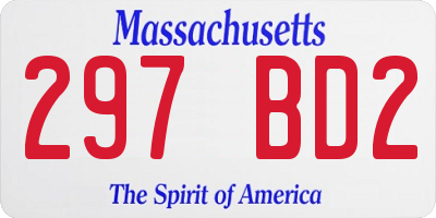 MA license plate 297BD2