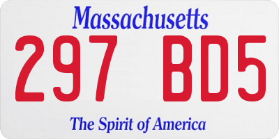 MA license plate 297BD5
