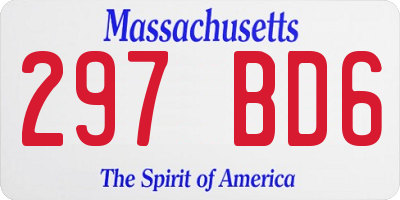 MA license plate 297BD6