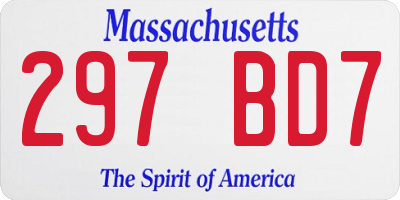 MA license plate 297BD7