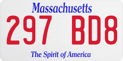 MA license plate 297BD8