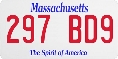 MA license plate 297BD9