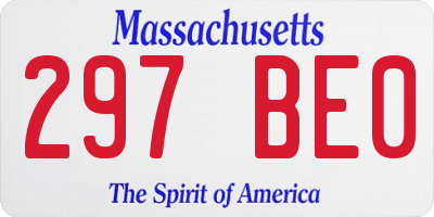 MA license plate 297BE0