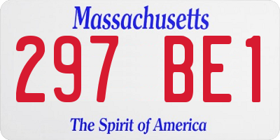 MA license plate 297BE1