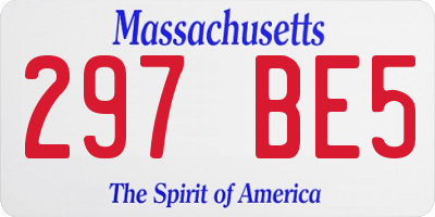 MA license plate 297BE5