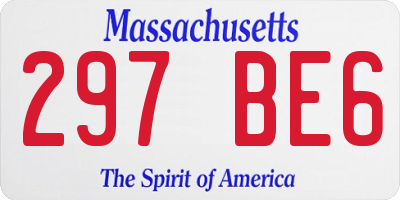 MA license plate 297BE6