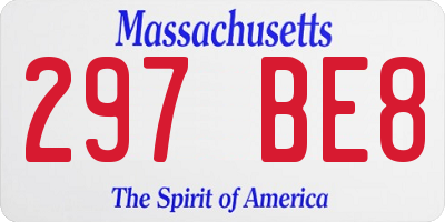 MA license plate 297BE8