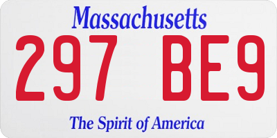 MA license plate 297BE9