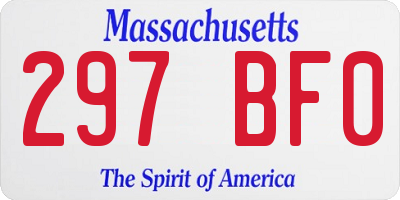 MA license plate 297BF0