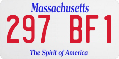 MA license plate 297BF1