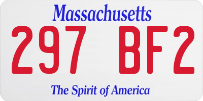 MA license plate 297BF2