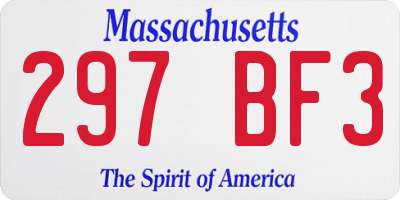 MA license plate 297BF3