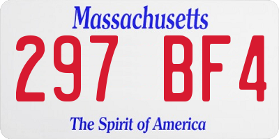 MA license plate 297BF4