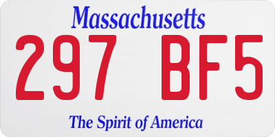 MA license plate 297BF5
