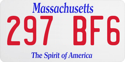 MA license plate 297BF6