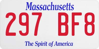 MA license plate 297BF8