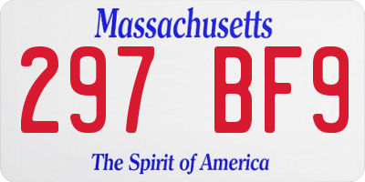 MA license plate 297BF9