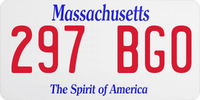MA license plate 297BG0