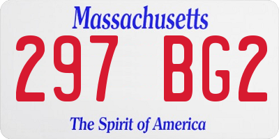MA license plate 297BG2