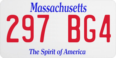 MA license plate 297BG4