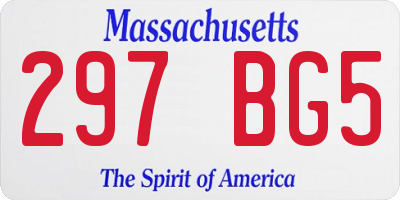 MA license plate 297BG5