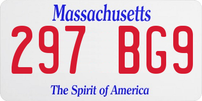 MA license plate 297BG9