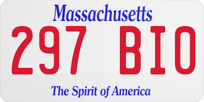 MA license plate 297BI0