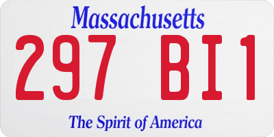 MA license plate 297BI1