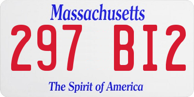 MA license plate 297BI2