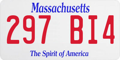 MA license plate 297BI4