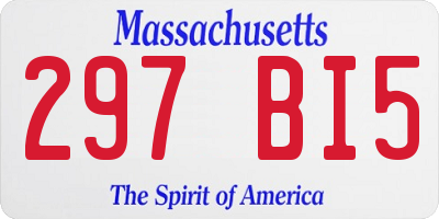 MA license plate 297BI5