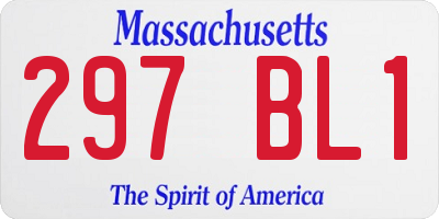 MA license plate 297BL1