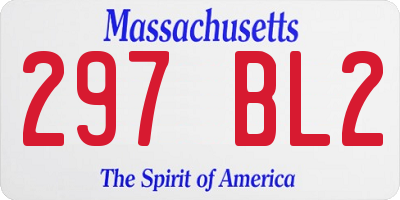 MA license plate 297BL2