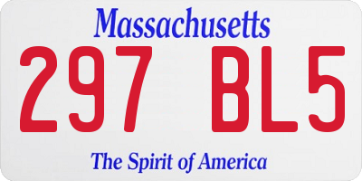 MA license plate 297BL5