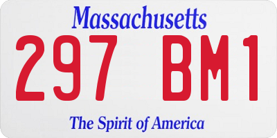 MA license plate 297BM1