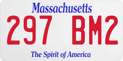 MA license plate 297BM2