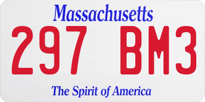MA license plate 297BM3