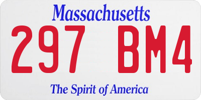 MA license plate 297BM4