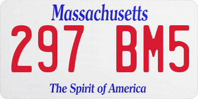 MA license plate 297BM5