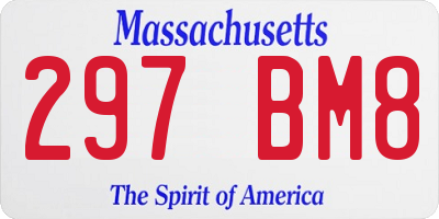 MA license plate 297BM8