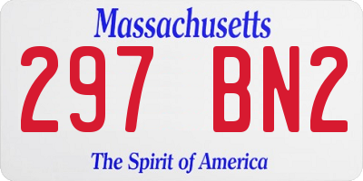 MA license plate 297BN2