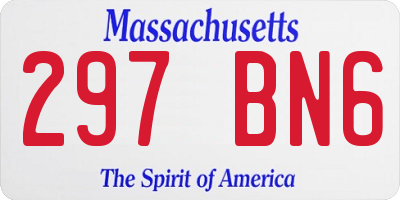 MA license plate 297BN6