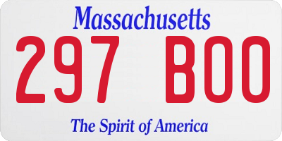 MA license plate 297BO0