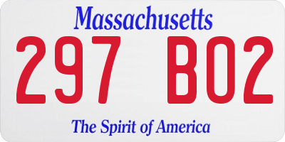 MA license plate 297BO2