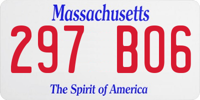 MA license plate 297BO6