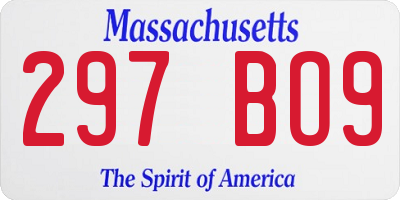 MA license plate 297BO9